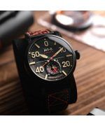 AVI-8 Dambuster Chadwick Meca-Quartz Coal Black Leather Strap Black Dial AV-4113-03 Men's Watch