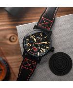 AVI-8 Dambuster Chadwick Meca-Quartz Coal Black Leather Strap Black Dial AV-4113-03 Men's Watch