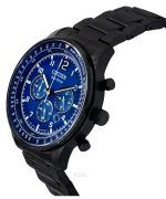 Citizen Eco-Drive Chronograph Black Ion Stainless Steel Blue Dial CA4505-80L 100M Men's Watch