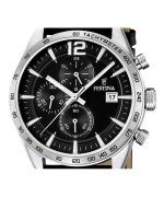 Festina Timeless Chronograph Leather Strap Black Dial Quartz F16760-4 Men's Watch