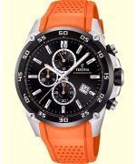 Festina The Originals Chronograph Orange Rubber Strap Black Dial Quartz F20330-4 100M Men's Watch