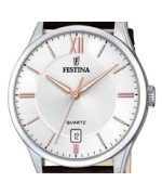 Festina Classics Leather Strap White Dial Quartz F20426-4 Men's Watch