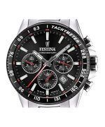 Festina Timeless Chronograph Stainless Steel Black Dial Quartz F20560-6 100M Men's Watch