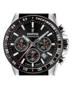 Festina Timeless Chronograph Leather Strap Black Dial Quartz F20561-4 100M Men's Watch