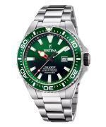 Festina The Originals Stainless Steel Green Dial Quartz Diver's F20663-2 200M Men's Watch