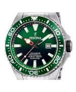 Festina The Originals Stainless Steel Green Dial Quartz Diver's F20663-2 200M Men's Watch