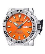 Festina The originals Stainless Steel Orange Dial Quartz Diver's F20665-5 200M Men's Watch