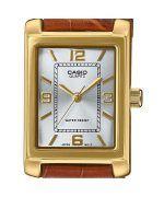 Casio Standard Analog Brown Leather Strap Silver Dial Quartz LTP-1234GLL-7A Women's Watch