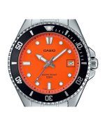 Casio Standard Analog Stainless Steel Orange Dial Quartz MDV-10D-4A1V Men's Watch