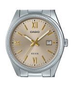 Casio Standard Analog Ion Plated Stainless Steel Beige Dial Quartz MTP-1302DD-9AV Men's Watch