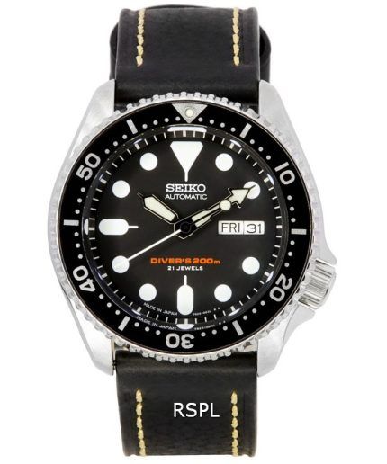 Seiko Automatic Diver's Ratio Black Leather SKX007J1-LS2 200M Men's Watch