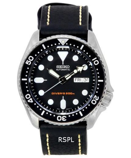 Seiko Automatic Diver's Ratio Black Leather SKX007K1-LS2 200M Men's Watch