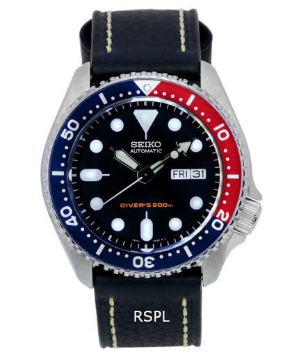 Seiko Automatic Diver's Ratio Black Leather SKX009K1-LS2 200M Men's Watch