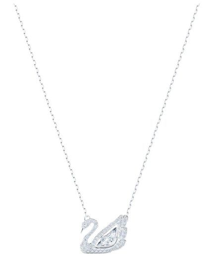 Swarovski Swan White Rhodium Necklace 5514421 For Women