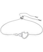 Swarovski Hyperbola Infinity And Heart Rhodium Bracelet 5524421 For Women