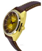 Bulova Jet Star Leather Strap Gold Tone Dial Quartz 97B214 Men's Watch