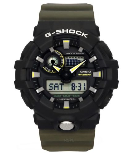 Casio G-Shock Analog Digital Resin Strap Black Dial Quartz GA-710TU-1A3 200M Men's Watch