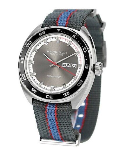 Hamilton American Classic Pan Europ Fabric Strap Gray Dial Automatic H35415982 Men's Watch