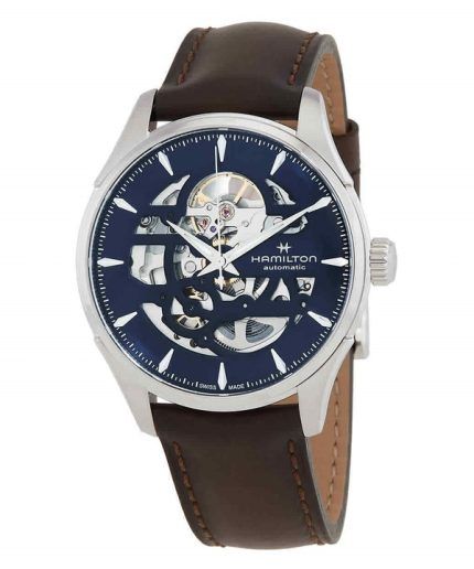 Hamilton Jazzmaster Skeleton Leather Strap Blue Dial Automatic H42535541 Men's Watch