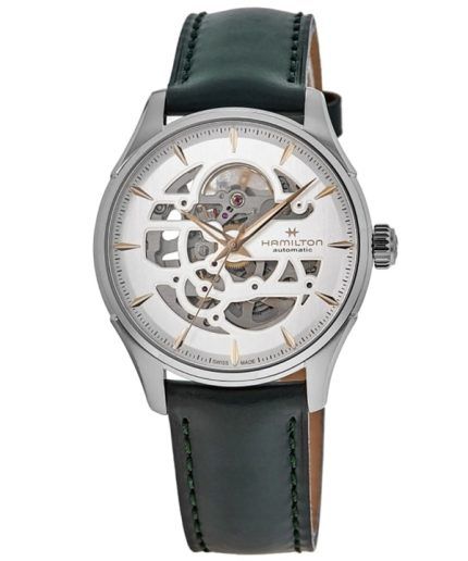 Hamilton Jazzmaster Skeleton Leather Strap White Dial Automatic H42535810 Men's Watch