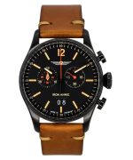 Iron Annie Flight Control Chronograph Leather Strap Black Dial Swiss Quartz 51842 Men's Watch