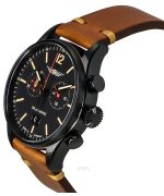 Iron Annie Flight Control Chronograph Leather Strap Black Dial Swiss Quartz 51842 Men's Watch