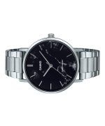 Casio Standard Analog Stainless Steel Marble Inspired Black Dial Quartz MTP-VT01DM-1A Men's Watch