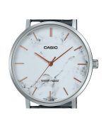 Casio Standard Analog Stainless Steel Marble Inspired White Dial Quartz MTP-VT01DM-7A Men's Watch