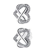 Pandora Sparkling Infinity Heart Stud Earrings 292667C01 For Women