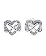 Pandora Sparkling Infinity Heart Stud Earrings 292667C01 For Women