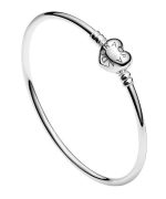 Pandora Moments Heart Clasp Bangle Bracelet 596268-17 For Women