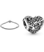 Pandora Family Heart Sterling Silver Charm 798571C00 For Women