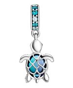 Pandora Murano Glass Sea Turtle Dangle Charm 798939C01 For Women