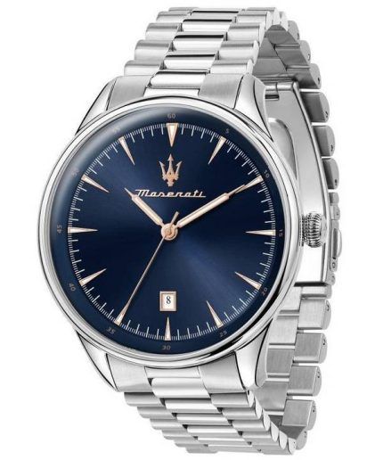 Maserati Tradizione Stainless Steel Blue Dial Quartz R8853146002 100M Mens Watch