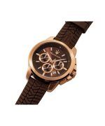 Maserati Successo Lifestyle Chronograph Rubber Strap Brown Dial Quartz R8871621039 Mens Watch