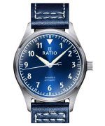 Ratio Skysurfer Pilot Blue Sunray Dial Leather Automatic RTS302 200M Mens Watch