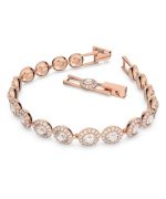 Swarovski Una Angelic Clear Crystals And Rose Gold Tone Plated Tennis Bracelet 5240513 For Women