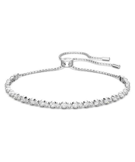 Swarovski Matrix Clear Crystals And Rhodium Plated Tennis Bracelet 5465384 For Women