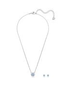 Swarovski Una Rhodium Plated And Zirconia Necklace And Earrings Set 5480485 For Women