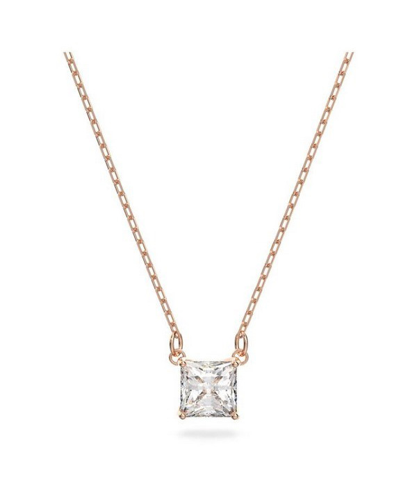 Swarovski Stilla Attract Clear Crystals And Rose Gold Tone Necklace 5510698 For Women