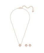 Swarovski Una Rose Gold Tone Plated And Zirconia Necklace And Earrings Set 5516488 For Women