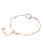 Swarovski Hyperbola Infinity And Heart Mixed Metal Finish And Zirconia Bangle 5518869 For Women