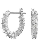 Swarovski Matrix Vittore Rhodium Plated And Zirconia Hoop Earrings 5562126 For Women