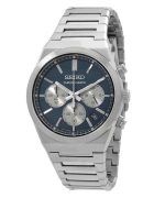 Seiko Sport Chronograph Stainless Steel Blue Dial Quartz SSB453P1 100M Men's Watch