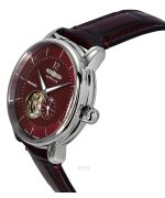 Zeppelin LZ 120 Bodensee Leather Strap Red Open Heart Dial Automatic 81665 Men's Watch