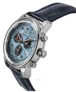 Zeppelin LZ 14 Marine Chronograph Leather Strap Ice Blue Dial Quartz 88862 Men's Watch