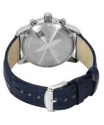 Zeppelin LZ 14 Marine Chronograph Leather Strap Ice Blue Dial Quartz 88862 Men's Watch