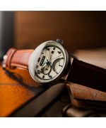 AVI-8 Hawker Hurricane Mckellar Dual Time Brown Beige Leather Strap Cream Dial AV-4101-0C Quartz Men's Watch With Extra Strap