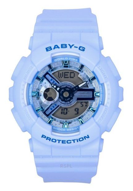 Casio Baby-G Analog Digital Blue Resin Strap Blue Dial Quartz BA-110YK-2A 100M Women's Watch