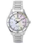 Citizen Marine Eco-Drive Crystal Accents Stainless Steel Mother Of Pearl Dial FE6170-88D 100M Women's Watch